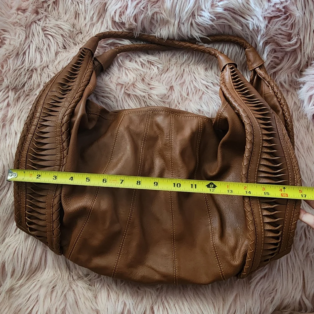 Clever Cariage Company St. Tropez Handcrafted Leather Hobo light brown